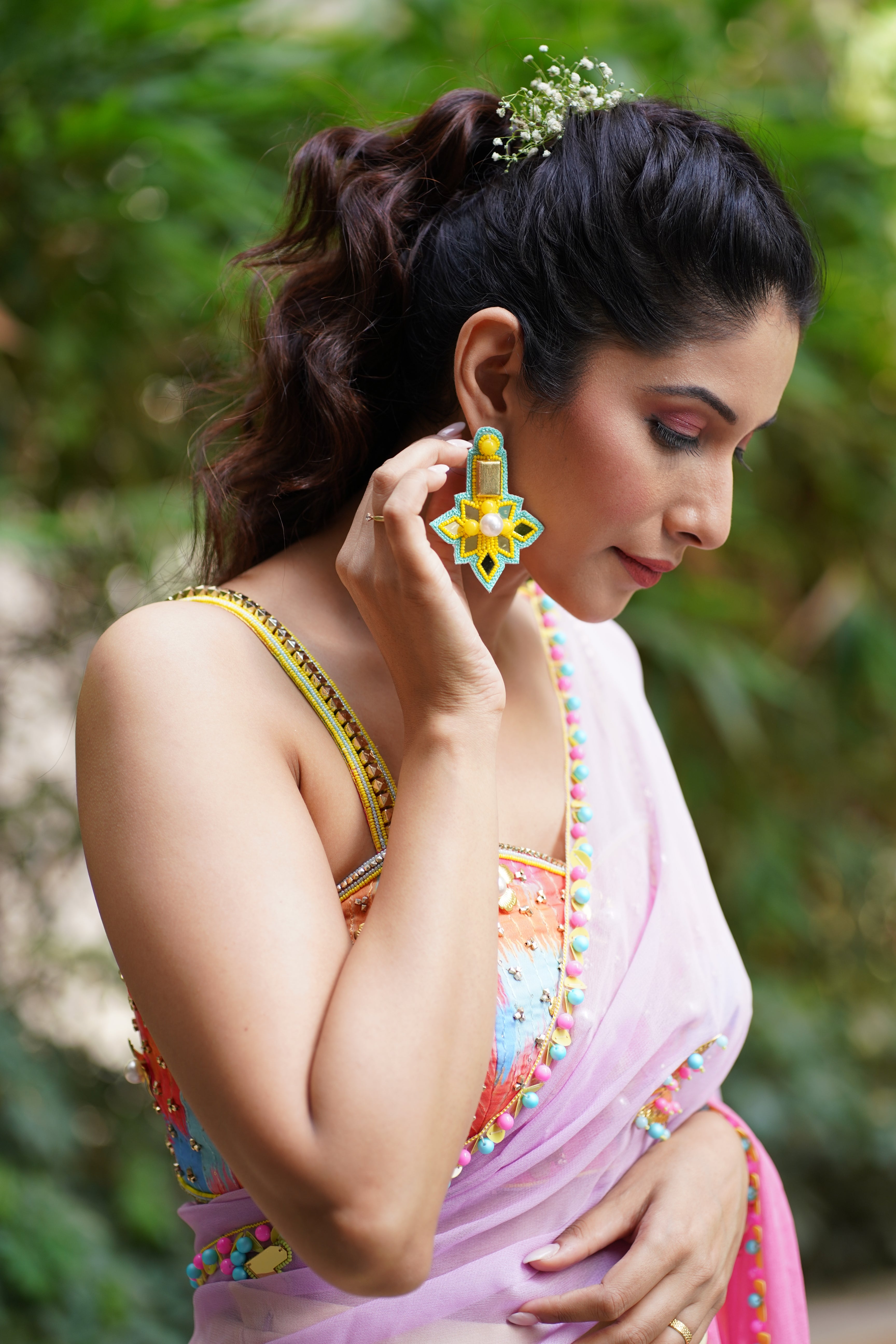 Multicolor beaded handcrafted earrings